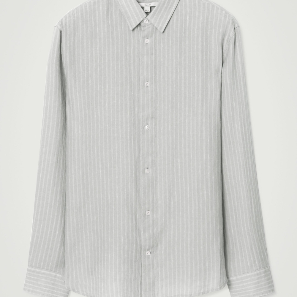 COS Light Gray Pinstripe Dress Shirt